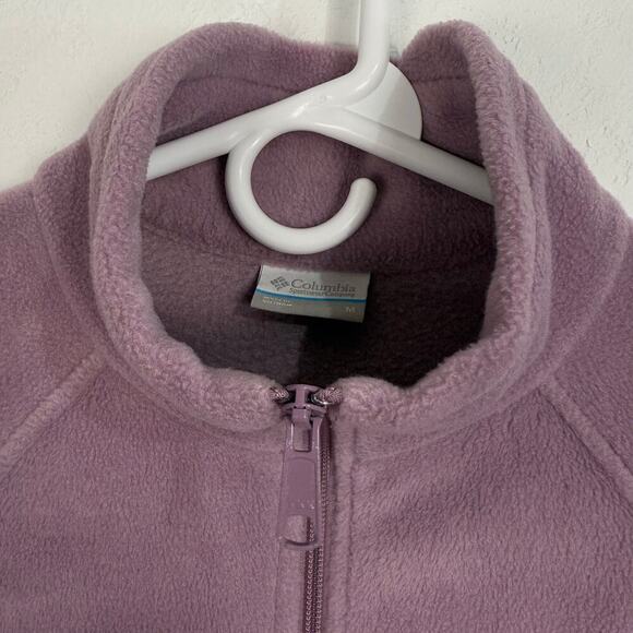 Columbia Fleece Jacket Womens‎ Medium Lavender Pink Soft Comfort Zip Pockets EUC - Picture 4 of 10